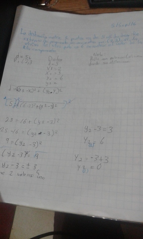 Distancia entre 2 puntos de 5 unidades