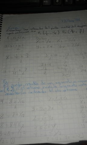 Punto medio, ejercicio