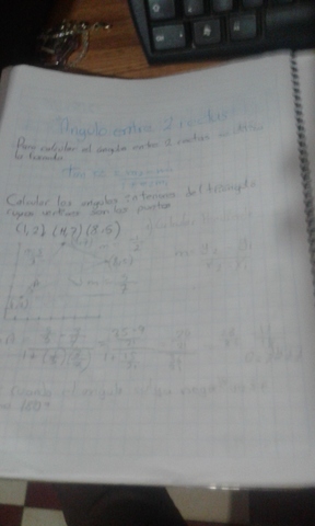 Angulo entre 2 rectas