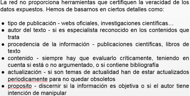 Fiabilidad de las fuentes de información