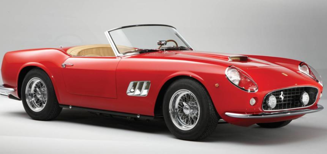 Ferrari makes the GTO California. It had a 2.95L V-12. That gave it 300 HP and a top speed of 174 mph. It hit 0-60 in 6 seconds flat. It weighed around 1940 lbs. It became the best and most used GT Car in Europe