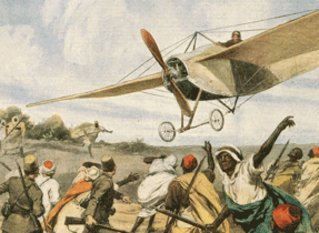 First airplanes used in combat during italio-Turkish war