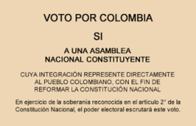 Se llama a una Asamblea Nacional Constituyente para reformas de la constitución.