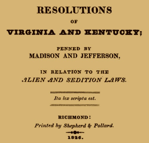 Virginia and Kentucky Resolutions
