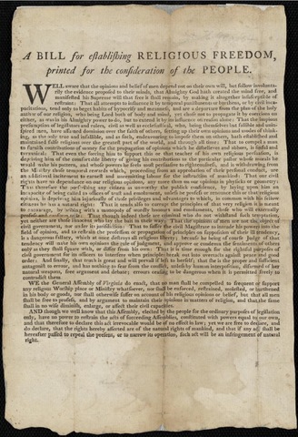 Bill for establishing religious freedom