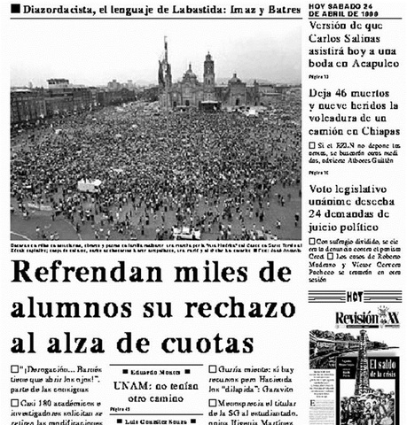 El CEU realiza una huelga contra el Reglamento General de Pagos. Mario J. Molina, egresado de la UNAM, gana el Premio Nobel de Química.