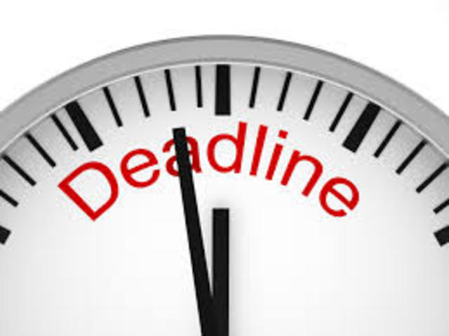 Deadline for for chair/supervisor letters