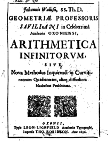 Jhon Wallis escribe y pública su trabajo "Arithmetica Infinitorum"