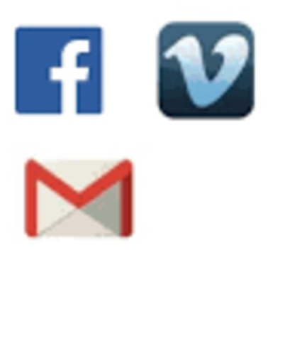 Aparece Facebook, Gmail, Flickr y Vimeo.