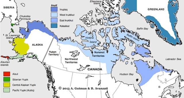 Ancestors of Na-Diné and Eskimo-Aleut speakers now spread across the northern half of North America.