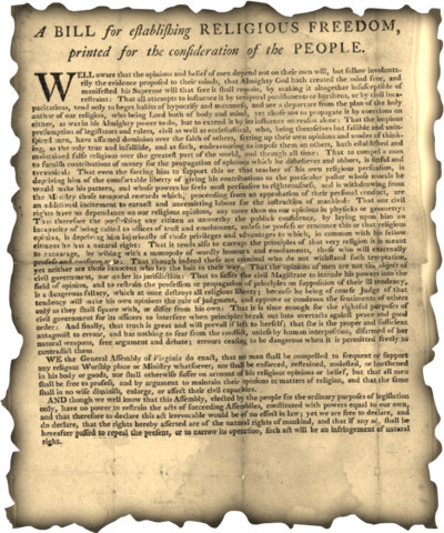 Bill for Establishing Religious Freedom