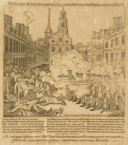 Boston Massacre ; Link:http://www.history.com/topics/american-revolution/boston-massacre