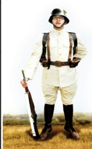 Uniforme de soldados que participaron en campaña del sur