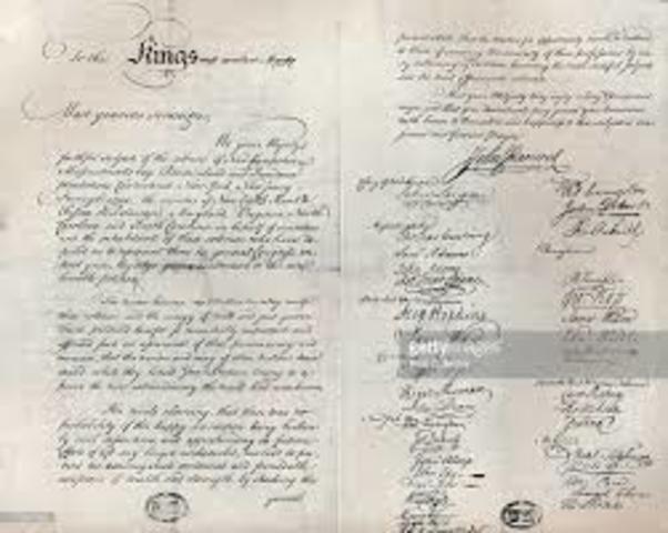 1775: Olive Branch Petition