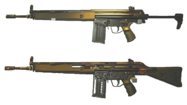 Se cambia el fucil por el g3