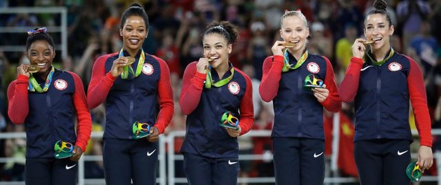 U.S.A. girls gymnastics team won the gold medal.