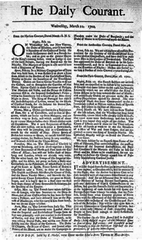 1st Daily News Paper Published The Courant