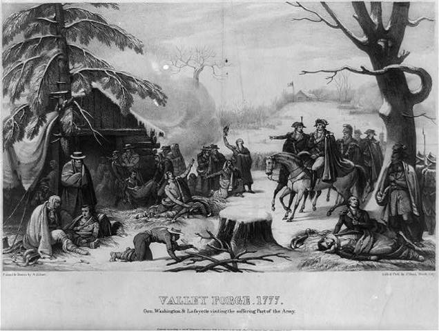 Continental Army wintering at Valley Forge
