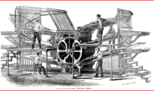 Steam pwoered Rotary Printing Press
