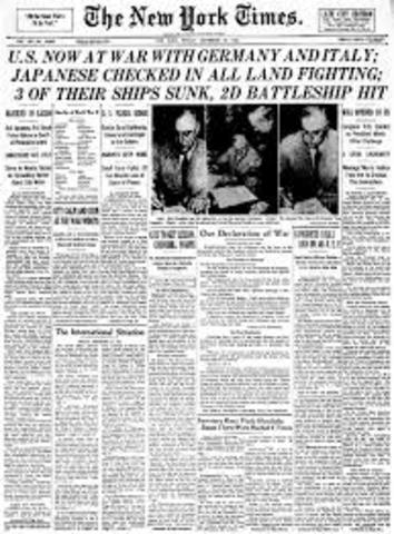 US declares war on Germany