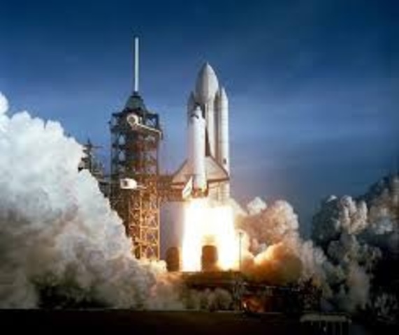 First Space Shuttle Launched