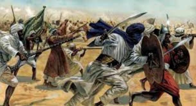 Muslim armies invade Spain and that spreads the religion more throughout countries.