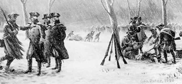 Continental Army wintering at Valley Forge