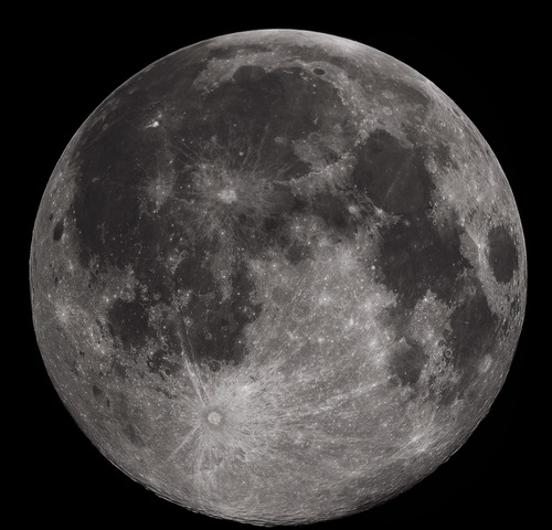 The first spotting of the moon through a telescope