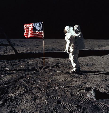 The first man on the moon