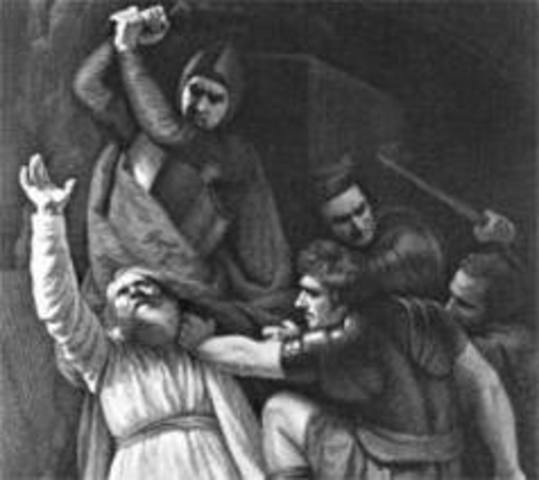 1170: Thomas a Becket is murdered in Canterbury Cathedral