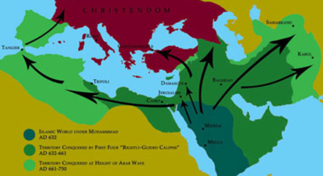 Muslim empire reaches its furthest extent