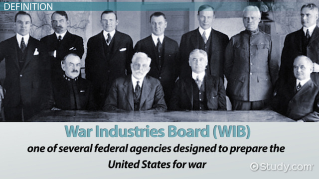 war industries board established to regulate production in WW1