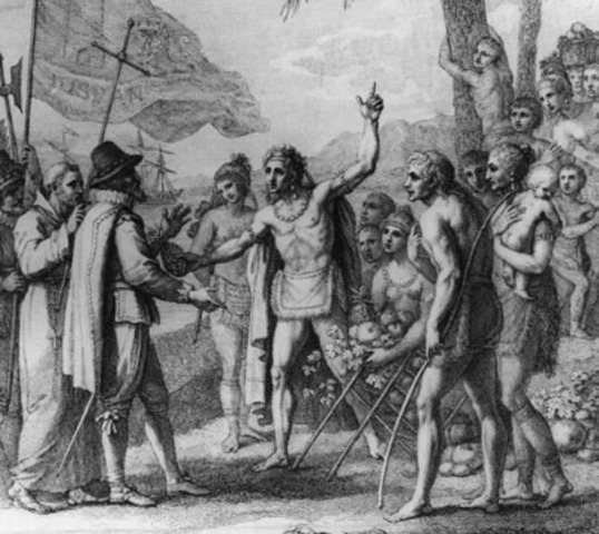Columbus "discovers" America