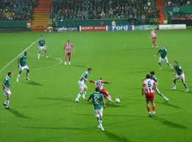 El primer partido de futbol.