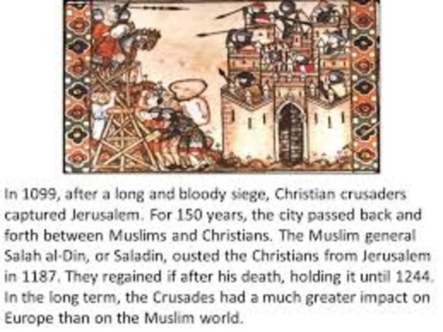 Reports of Seljik interferences with christian pilgrims traveling Jerusalem led Pope Urban ll, to call for the first Crusade