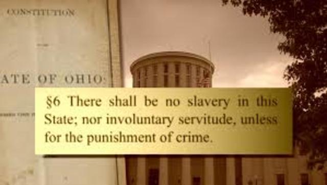 Ohio outlaws slavery