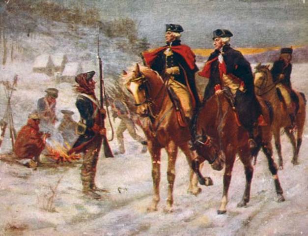 Continental Army wintering at Valley Forge