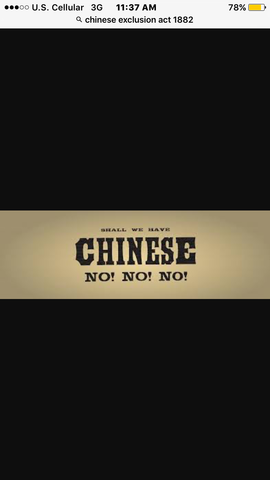 Chinese Exclusive act of 1882