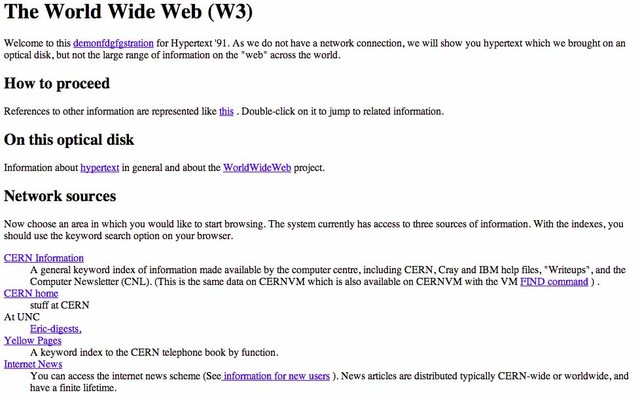 First web page created 1991