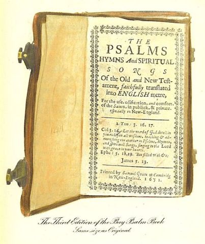 "Bay Psalm Book" is the first book to be printed in America