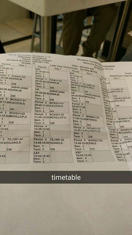 Change in my life-  School timetable