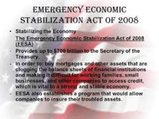 8. Congress passes the Emergency Economic Stabilization Act