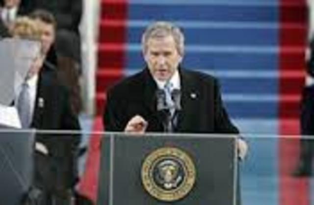 George W. Bush sworn into office to begin his second term