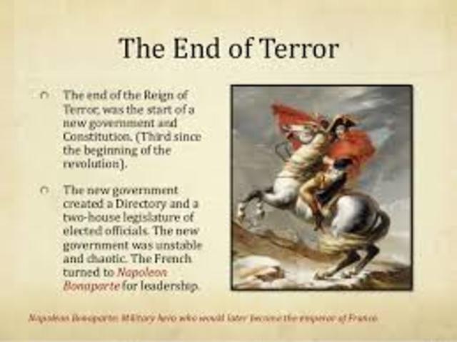 La fin de Reign of Terror Juillet 1794