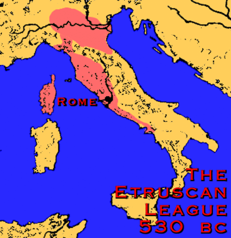 Etruscan's reached Northern Italy