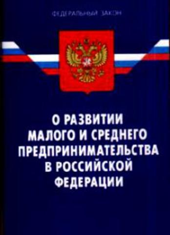 Принятие закона «О развитии малого и среднего предпринимательства в Российской Федерации»