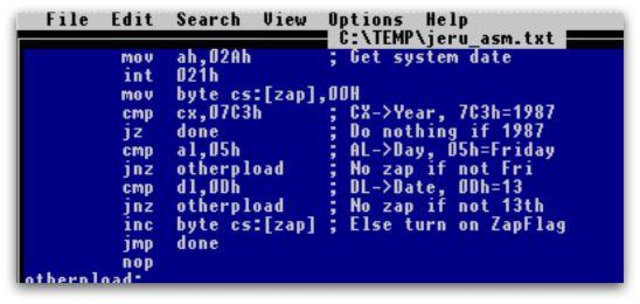 el virus Jerusalem o Viernes 13