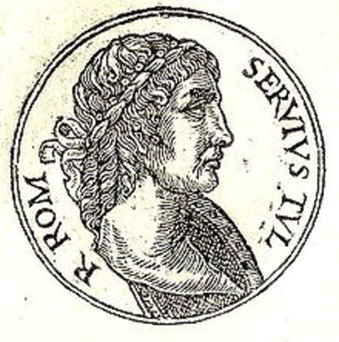 Servius Tullius becomes 6th king of Rome