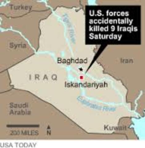 The military accidentally kills nine civilians in a raid in Iraq.