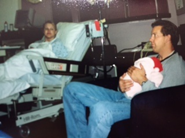 first picture taken with my father in the hospital